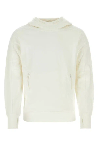 C.p. Company Man White Cotton Sweatshirt