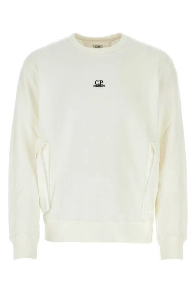 C.p. Company Man White Cotton Sweatshirt