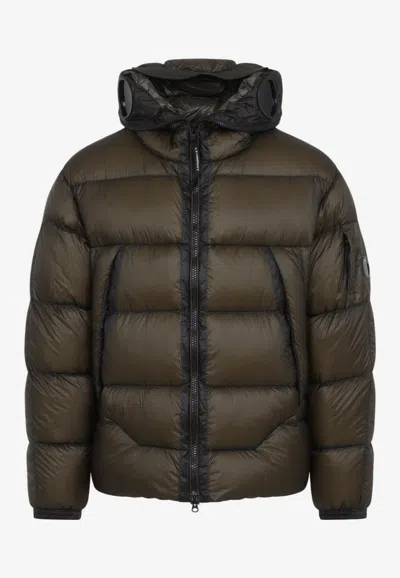 C.p. Company Medium Dd-shell Down Jacket With Signature Lens In Brown