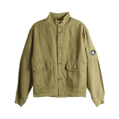Pre-owned C.p. Company Medium Jacket In Broken Twill 'dried Herb' | Green | Men's Size L