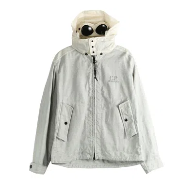 Pre-owned C.p. Company Medium Jacket In Rafia 'dove' | White | Men's Size M