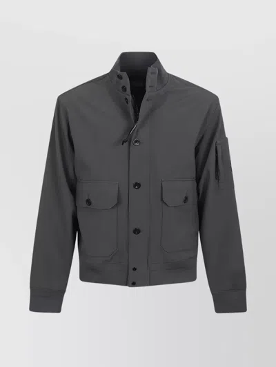 C.p. Company Medium Jacket With Ribbed Collar And Pockets In Gray