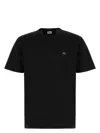 C.p. Company Blue T-shirt With Logo Printed On The Front In Black