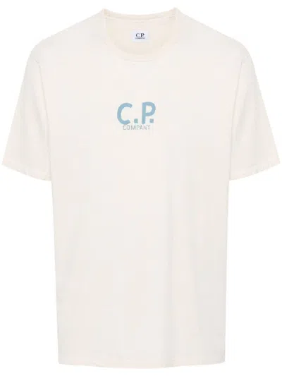 C.P. COMPANY C.P. COMPANY MEN BEIGE T-SHIRT WITH PRINT ON THE BACK