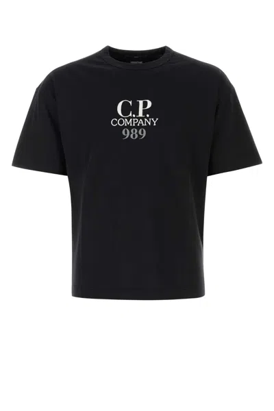 C.p. Company Crew Neck T-shirt Straight Hem In Black