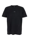 C.p. Company Men Black Crewneck T-shirt With Logo Lettering On The Front In Cotton Man In Black