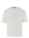 C.p. Company White T-shirt With Logo Embroidered On The Front Tone-on-tone In Gauzewhite