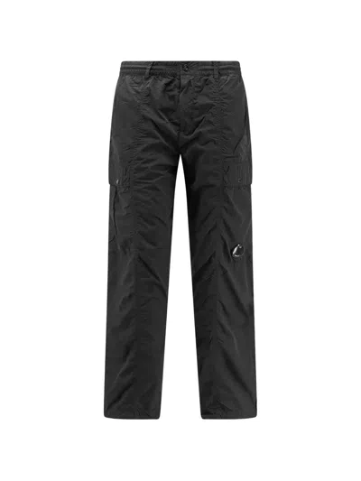 C.p. Company Cargo Trousers Button Detail Straight Leg In Blue