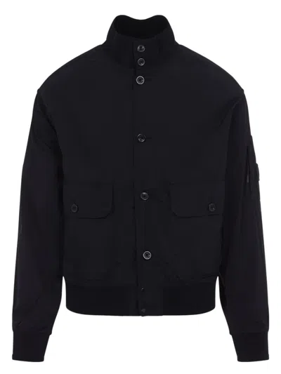 C.p. Company Chrome-r Full Button Jacket In Black