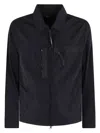 C.p. Company C.p.company Chrome-r Full Zip Logo Overshirt In Black