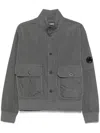 C.p. Company High Collar Nylon Jacket With Arm Patch In Multicolor
