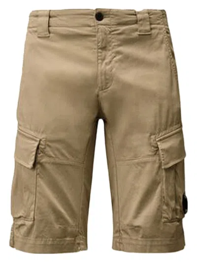 C.p. Company Men's Comfortable Stretch Cotton Shorts In Brown