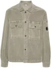 C.p. Company Lens Corduroy Overshirt In Walnaut