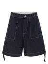C.p. Company Cotton Denim Shorts With Concealed Button Fly