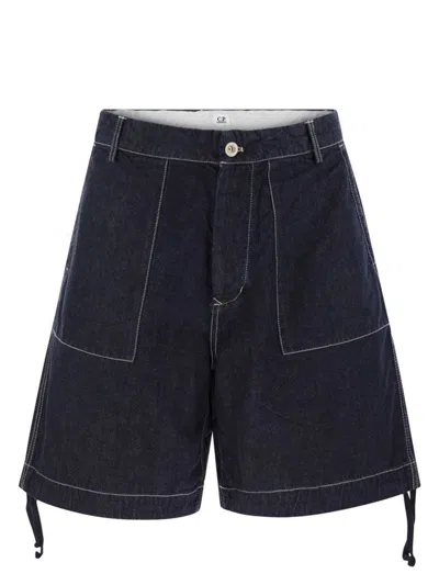 C.P. COMPANY MEN'S COTTON DENIM SHORTS