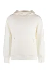 C.P. COMPANY MEN'S COTTON HOODIE WITH SIDE ZIPPERED POCKETS AND RIBBED EDGES