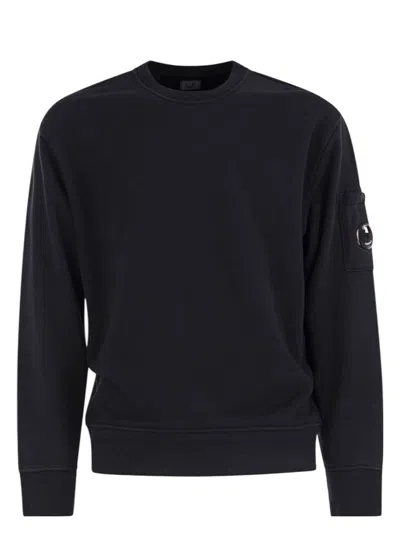 C.p. Company Men's Cotton Sweatshirt With Lens In Blue
