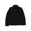 C.p. Company Puffy Orange Jacket With High Collar In Black