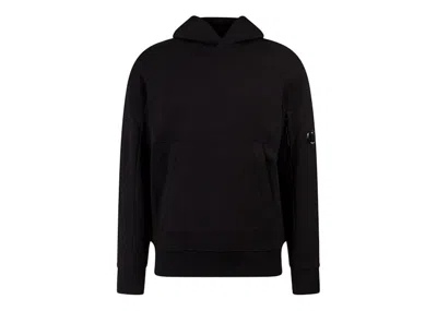 Pre-owned C.p. Company Men's  Diagnol Raised Fleece Hoodie In Black