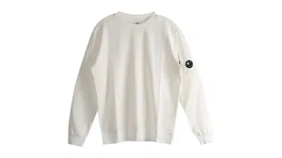 Pre-owned C.p. Company Men's  Fleece Crewneck Sweatshirt In Gauze White
