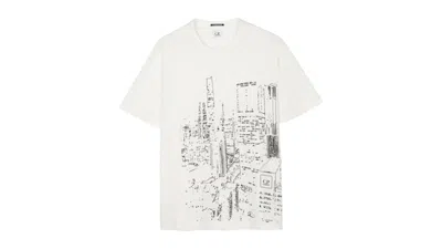 Pre-owned C.p. Company Men's  Short Sleeve City T-shirt In White