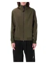 C.p. Company Recycled Polyester Hooded Jacket Lens In Ivy Green