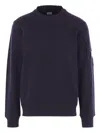 C.p. Company Men Crew-neck Sweatshirt With Pockets In Blue
