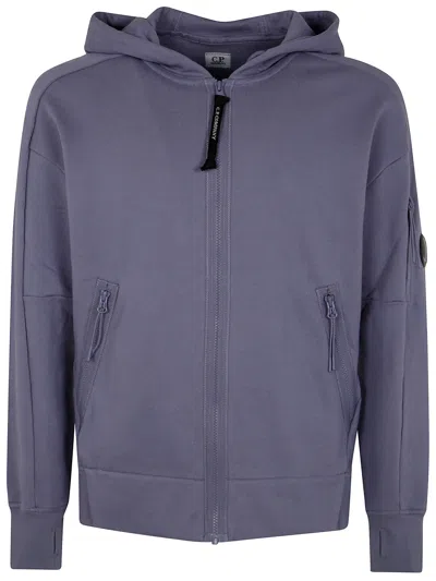 C.P. COMPANY C.P. COMPANY MEN DIAGONAL RAISED FLEECE FULL ZIP HOODED SWEATSHIRT