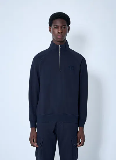 C.p. Company Men Diagonal Raised Fleece Sweatshirt In Blue