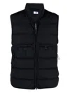 C.p. Company C.p.company Eco Chrome R Logo Down Vest In Black