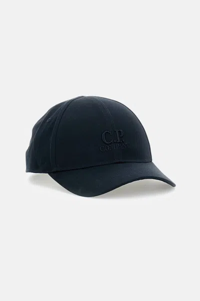 C.p. Company Men Gabardine Logo Cap In Black