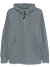 C.p. Company Zipped Hooded Sweatshirt Goggles In Gray