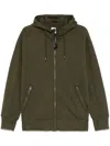 C.p. Company Goggles-detail Zip-up Hoodie In Green