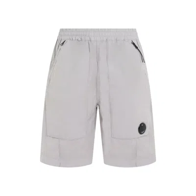 C.p. Company Men's Grey Rip-stop Shorts For Ss24 In White