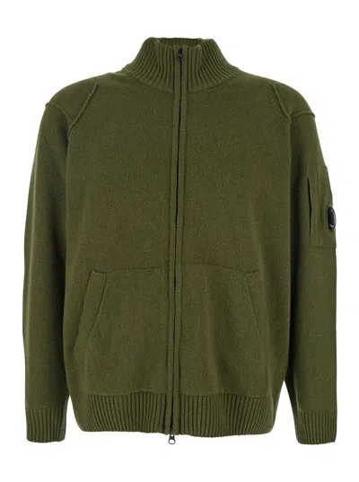C.p. Company Men Knitwear Cardigan In Lambswool Grs In Green
