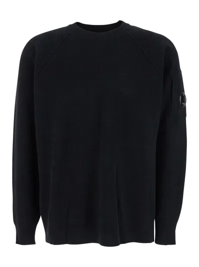 C.p. Company Men Knitwear Crew Neck In Lambswool Grs In Black