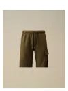 C.p. Company Elastic Waist Shorts In Ivygreen