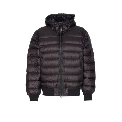 C.p. Company Men Logo Dd-shell Down Jacket In Black