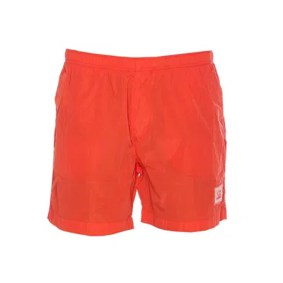 C.p. Company Men Logo Swimwear In Red