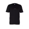 C.p. Company Black Crewneck T-shirt With Logo Lettering On The Front