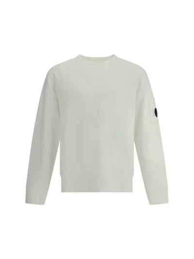 C.p. Company Men Logoed Sweatshirt In White