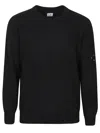 C.p. Company C.p.company Black Crewneck Lens Cotton Pullover In Gold