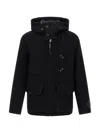 C.p. Company Hooded Wool Jacket With Integrated Goggles In Black