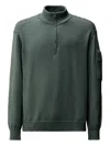 C.p. Company Men Metropolis Polo Shirt In Extrafine Merino Wool In Green