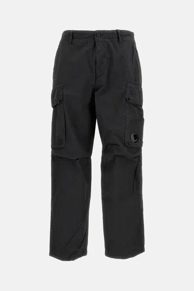 C.p. Company Men Micro-reps Cargo Trousers With A Large Lens In Black
