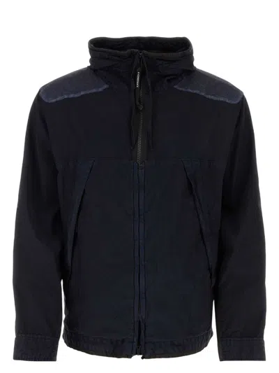 C.p. Company 50 Fili Gum Goggles Hooded Jacket In Black