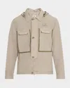 C.p. Company Men's Nylon Goggle Overshirt In Vintage Khaki