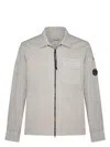 C.p. Company C.p.company Organic Gabardine Full Zip Overshirt In Vintkhaki