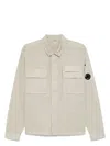 C.p. Company C.p.company Organic Gabardine Lens Shirt In Vintkhaki