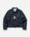 C.p. Company Blue Jacket With Classic Collar And Logo Patch On The Front In Blue